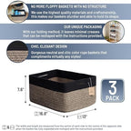 NaturalCozy Storage Baskets 16.8”x13”x7.6” Cotton Rope Woven Baskets - Image 2