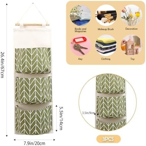 COVRA 3-Pack Wall Hanging Storage Bags – Over-the-Door Organizers - Image 2