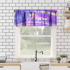 Fantasy Rainbow Valances Curtain Purple Sky Unicorns Silhouette Pattern Window - Image 4
