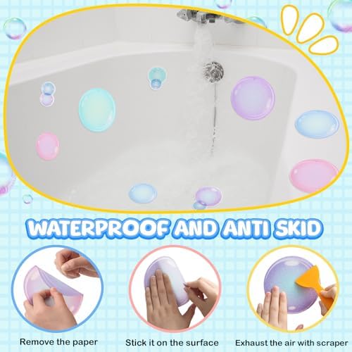 Fullhawl 30 Pcs Bubble Non Slip Bathtub Stickers Colorful Bubble Anti Slip - Image 3