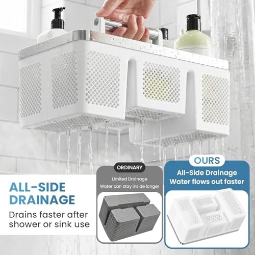 BYUNER Plastic Shower Caddy Dorm: Portable Shower Basket Tote - Image 3