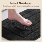 GRANNY SAYS Black Bathroom Runner Rug 59" x 24", Soft Microfiber Bath Mat - Image 3
