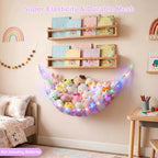 Stuffed Animals Hammock with LED Light Toy Net Room Decor Corner Storage - Image 4