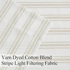 ZJDECOR Beige Striped Semi Sheer Kitchen Curtain Valances - Image 5
