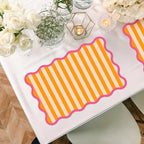 JarThenaAMCS 120 Pcs Summer Stripe Scalloped Paper Placemats Sunset Soiree - Image 3