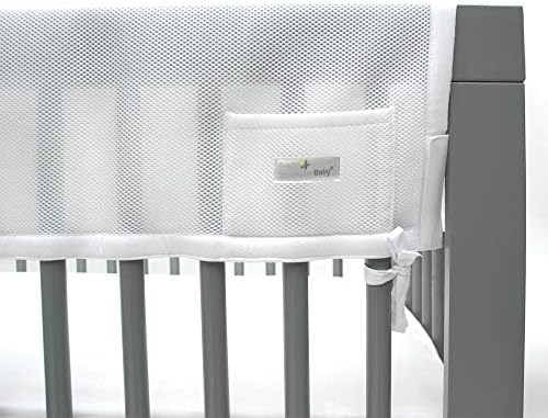 BreathableBaby Breathable Mesh RailGuard Teething Cover — White — 51” Long - Image 2