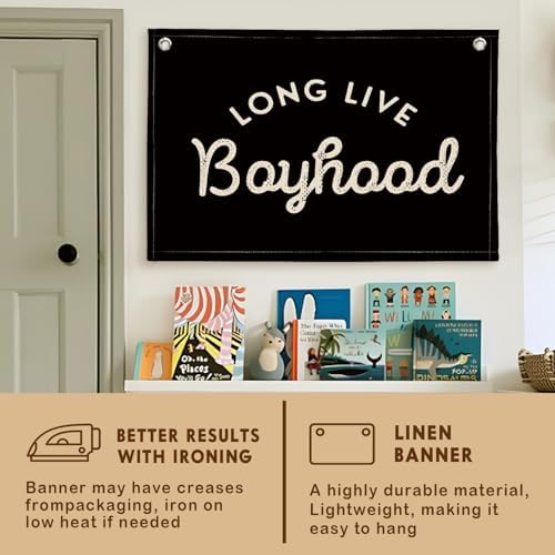 Lacama Long Live Boyhood Boys Room Decor, Boy Nursery Decor, Canvas Banner Wall - Image 6