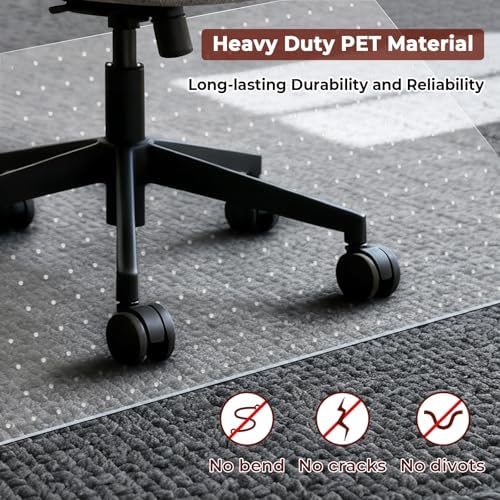 AiBOB Office Chair Mat for Carpet, Easy Chair Movement Hard Clear Carpet Chair - Image 4