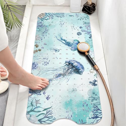 Non Slip Bathtub Mat, Extra Long Jellyfish Bath Mat - Image 6