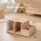 Diaper Caddy Organizer, Hand Rattan Nursery Storage Basket - Image 6