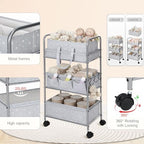 Yookeer 2in1 Baby Diaper Caddy Organizer Cart 3 Tier Large Capacity Metal - Image 3
