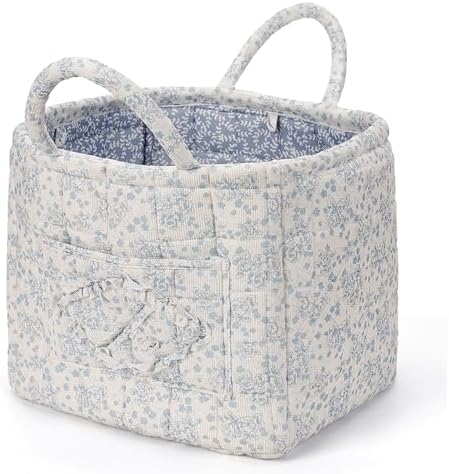 Floral Fabric Storage Basket Car Interior Storage Basket Underwear Sundries by CEUTNIZ