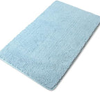 Yeaban Chenille Baby Blue Bathroom Rug 30"x50", Non-Slip Rubber Backing by Yeaban