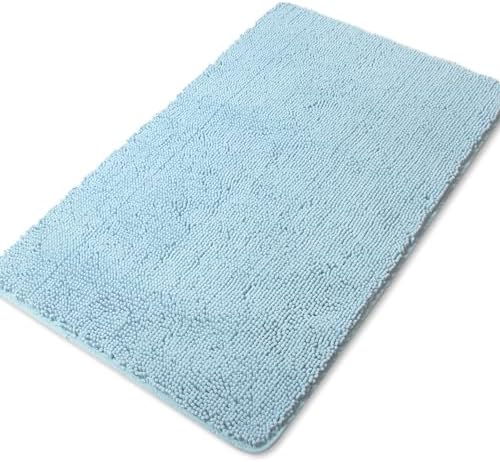 Yeaban Chenille Baby Blue Bathroom Rug 30"x50", Non-Slip Rubber Backing by Yeaban