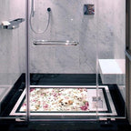 Shower Mat Non Slip 26.8 x 15.1 Inches, Dog Flower Bathtub Mat Shower Stall Mats - Image 6