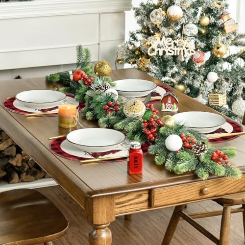 Artoid Mode Watercolor Red and Black Buffalo Plaid Christmas Trees Merry Xmas - Image 5