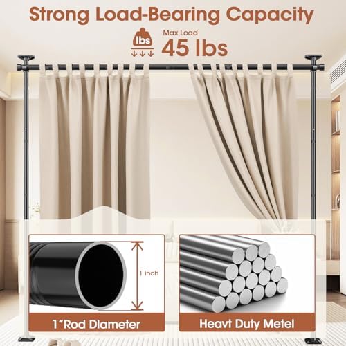 SUNALLY Room Divider Curtain Rod, No Drilling Room Separator - Image 5