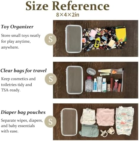 4 pcs Clear Zipper Pouches, Hard Shell Zipper Case, Toiletry Bag - Image 3