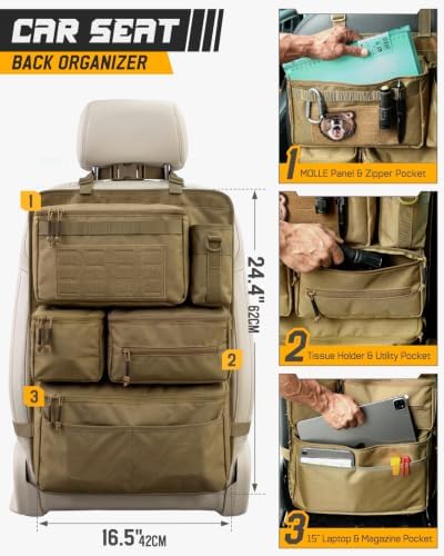 RXW All-In-One Back Seat Car Organizer, Fit Cars Trucks Jeeps Pickups Vans - Image 2