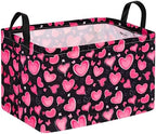 MAIZMZ Empty Gift Basket for Girls Heart Print Storage Cube for Women, Closet by MAIZMZ
