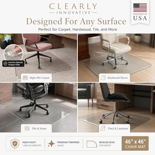 Tempered Glass Office Chair Mat - Image 5