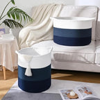 Laundry Hamper for Organizing, 52L Large Laundry Baskets, Cotton Rope Woven - Image 6