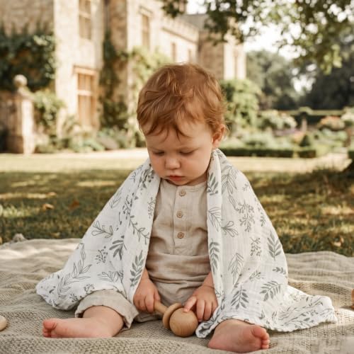 Muslin Receiving Blankets 5 Pack, Soft Swaddle Wraps - Image 6