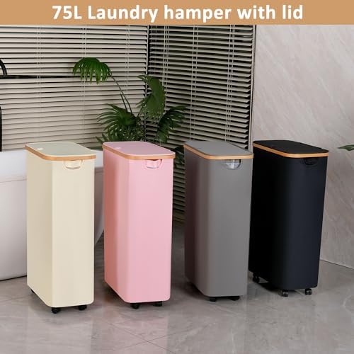 IEGrow Laundry Hamper with Wheels, 75L Laundry Basket with Bag - Image 7