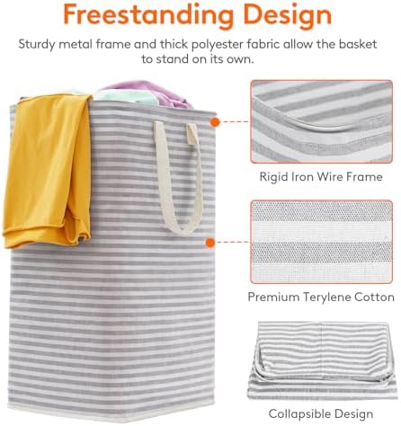 Lifewit 80L Large Laundry Baskets, 2 Pack, Reinforced Handles - Image 2