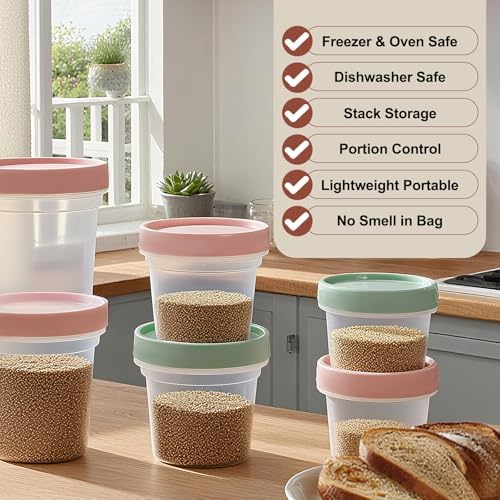 6 Pack 10oz Food Storage Containers, Plastic Containers - Image 5