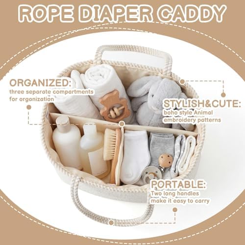 Diaper Caddy Organizer Teddy Bear Empty Gift Basket - Image 3