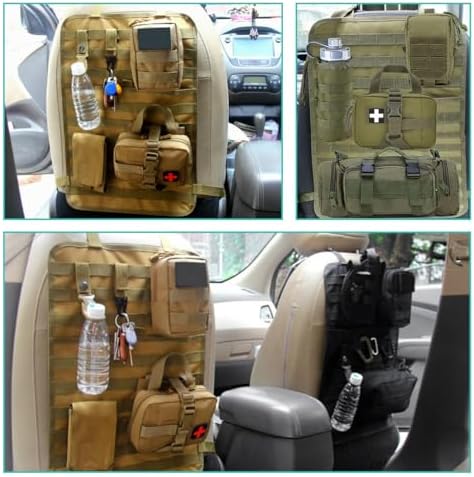 2 PCS Car Seat Back Organizer, Tactical MOLLE Sag Proof Vehicle Panel Backseat - Image 6
