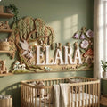 Personalized Fairy Nursery Name Sign, Custom Enchanted Woodland Wall Decor by HANZSPROUT