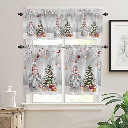 Vandarllin Christmas Gnome Kitchen Curtains and Valances Set, Winter Merry - Image 3