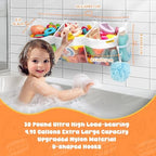 Bath Toy Organizer 3 Compartment Bath Toy Storage Bag Shower Caddy - Image 2