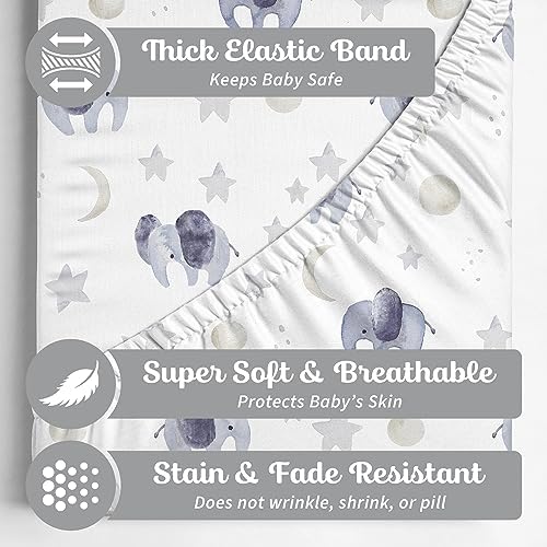 Sorrel + Fern Baby Crib Sheets Neutral, Fitted 2-Pack - Image 2