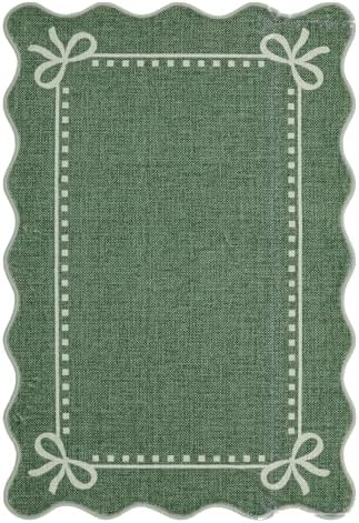 Garvee Scalloped Bow Rug Washable 2x3 Area Rug - Image 5