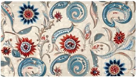 Bathtub Mat Non Slip 26.8x15.1 Inch, Florals Paisley Shower Mat by Anna+Cowper