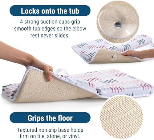 Wildkin Bath Kneeler & Elbow Rest Pad, Dual-Layer Foam, 4 Suction Cups - Image 4