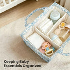 Diaper Caddy Organizer, Cute Floral Nursery Storage Basket, Soft Portable - Image 4