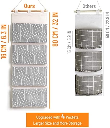 CROWNED 2Pcs Over Door Hanging Storage Bags Wall Mount Closet Organizer - Image 3
