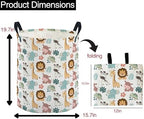 ESSME Kids Laundry Basket, Animal Hamper Collapsible Canvas Waterproof Storage - Image 2
