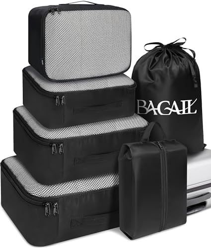 BAGAIL 6 Set Packing Cubes Luggage Packing Organizers by BAGAIL
