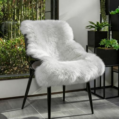 Genuine Real NZ Sheepskin Area Rug Fluffy Lambskin Wool Beige 2 x 3.2ft by Unknown