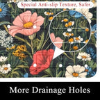 Shower Mat Non Slip 26.8 x 15.1 Inches, Colored Flowers Bathtub Mat Shower - Image 2