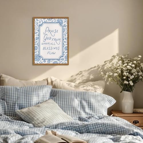 Framed Christian Wall Art, Bible Verse Praise God From Whom All Blessings Flow - Image 3