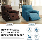ZNSAYOTX Velvet Oversized Recliner Cover 3-Piece, Luxury Plush Recliner Chair - Image 7