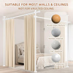 Room Divider No Drilling Curtain Rod Wall Divider - Image 4