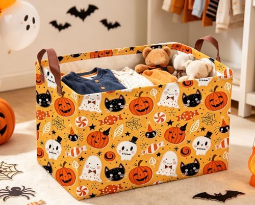 Rectangle Kids Baskets Halloween Basket Candy Storage Bin - Image 5