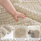 Muslin Hooded Baby Towels 2 Pack, 100% Cotton Baby Bath Towels - Image 3